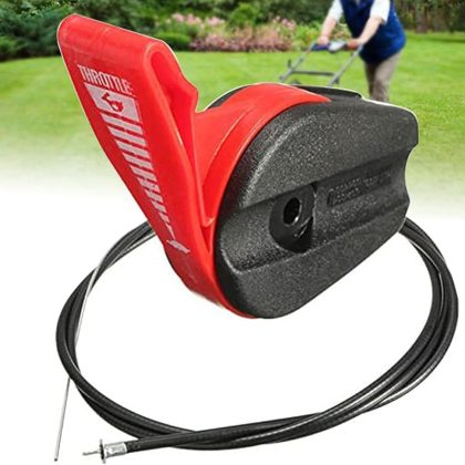 Lawn Mower Throttle Control Lever Handle Switches with 165CM Cable, Mechanical Switch, Hinge Lever, Manual, Red