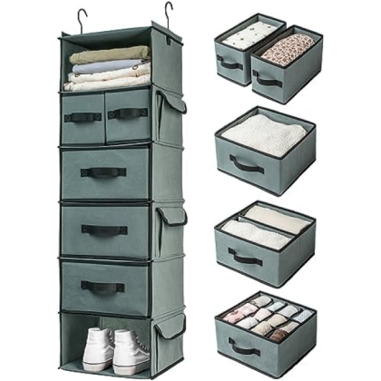 Adjustable 6-Layer Closet Organizer - Perfect for Clothes and Shoes Storage