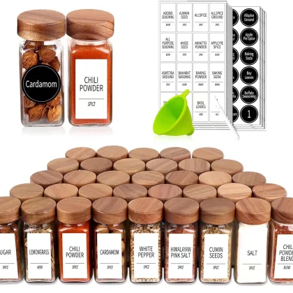 24Pcs Spice Jars - Glass Spice Jars with Labels