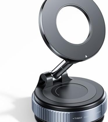 REOKILY 2026 Upgraded Vacuum Magnetic Car Phone Holder 360° Reinforced 96LBS Ultra Suction Cup Phone Mount for MagSafe Cell Phone Holders for Your Car/Gym/Mirror Mount for iPhone & Android