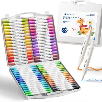 Markers,60 Colors Alcohol Markers,Dual Tip Art Markers,Drawing, Sketching,Illustration, Drawing for Kids Beginners Artists with Portable Case (60 Colors)