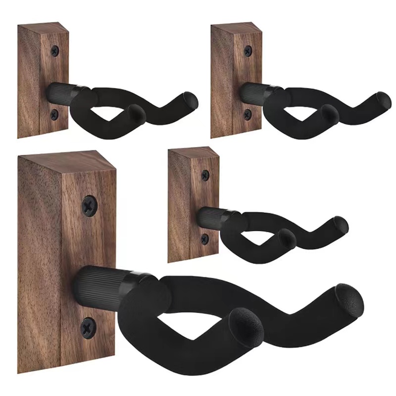 Guitar Wall Mount Hanger 3 Pack,Wood Guitar Holder,Easy to Install,Fits All Size Guitars,Bass,Mandolin,Banjo,Ukulele (Wood-3Pack)