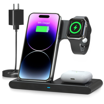GetPals Wireless Charger Dock for Sturdy Structure LED Light Efficient Charging Pad for Home Travel