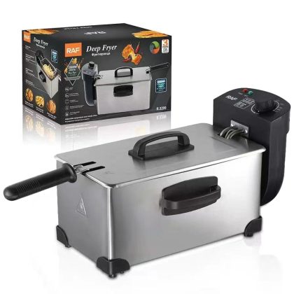 3 Liter Electric Deep Fryer with Basket,Frying Machine for French Fries Fried Chicken Donuts and More,2000W Stainless Steel Exterior Fryer Adjustable Temperature & Indicator Lights