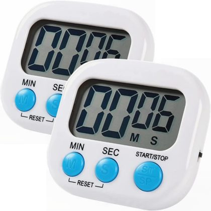 Digital Kitchen Timer(Battery Included),Magnetic Digital Timers Loud Alarm Kitchen Timers for Cooking,Minute Second Count Up Countdown (White)