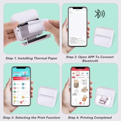 Mini Sticker Printer for iPhone & Android - Blue - Image 3