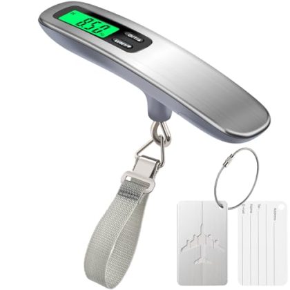 Luggage Scale Portable Scale LCD Backlight Digital Scale 50kg/110lb, Travel Suitcase Weighing Scales with Luggage Tag, Accuracy 10 Grams Suit for Travel and Business Trip