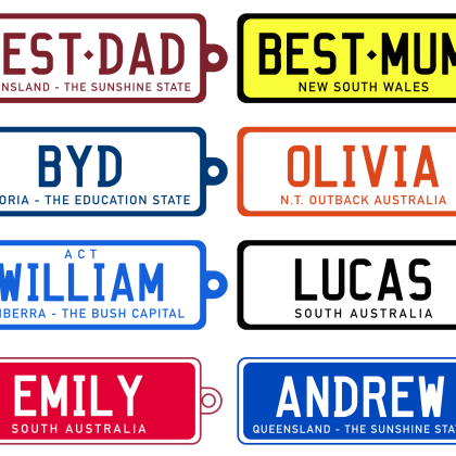 Personalised Car Plate Number 3D Printed Keyring