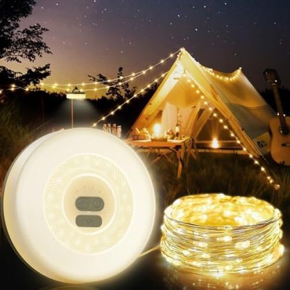 Warm White Camping String Lights 10M，2 in 1 Outdoor RGB Colorful Camping Lights，USB Rechargeable Outdoor Lights，Waterproof Portable Emergency Lantern, Portable Camping String Lights for Outdoor, Tent, Hiking (Copy)