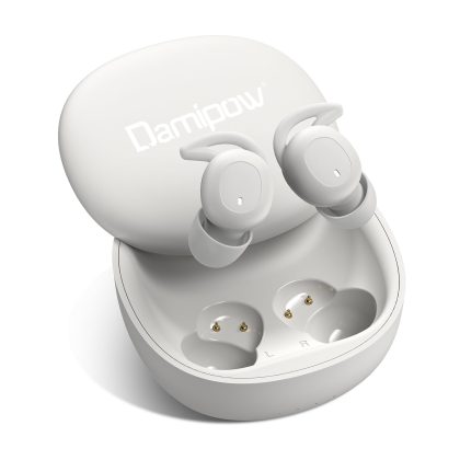 White Wireless Sleep Earbuds - Bluetooth 5.3, Noise Blocking, 27H Battery