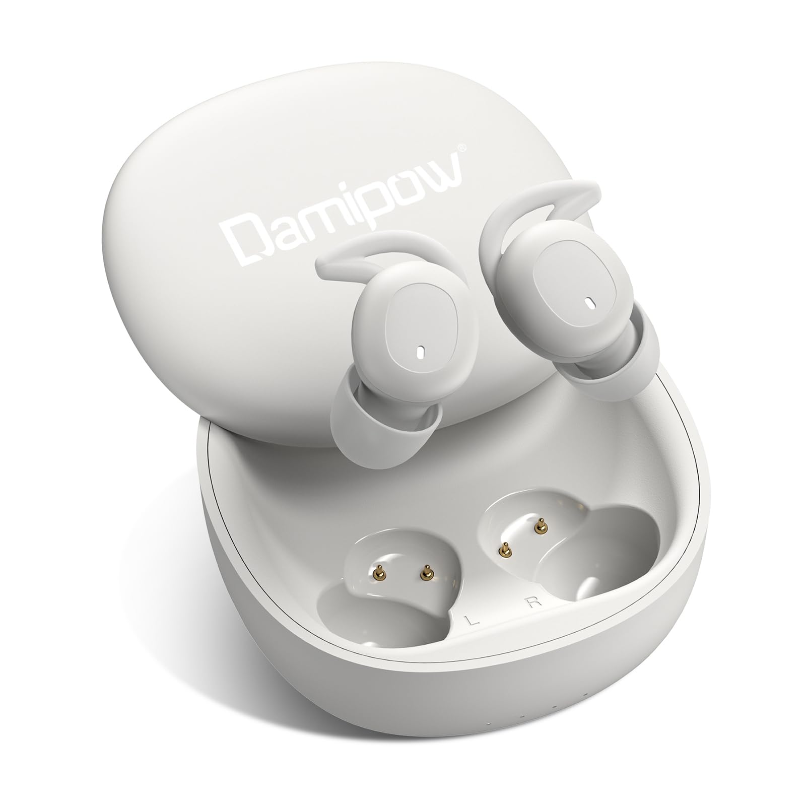 White Wireless Sleep Earbuds - Bluetooth 5.3, Noise Blocking, 27H Battery
