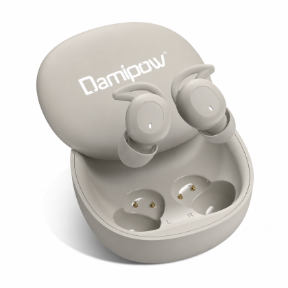 Grey Wireless Sleep Earbuds - Bluetooth 5.3, Noise Blocking, 27H Battery