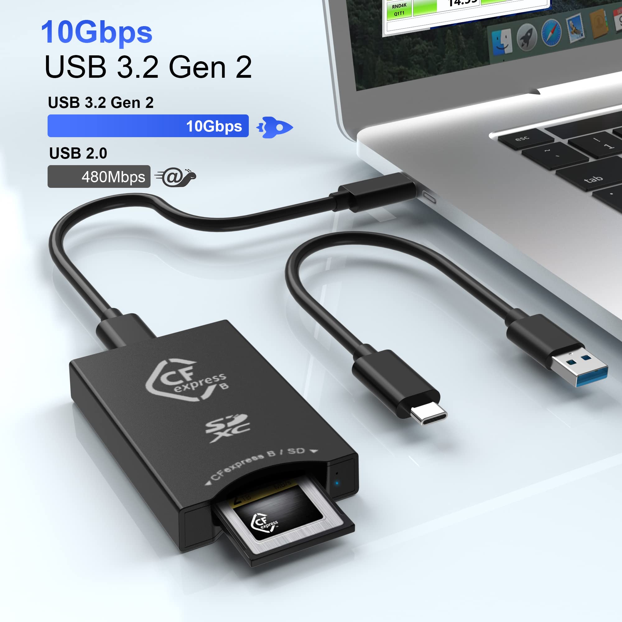 CFexpress Type B + SD Card Reader - USB-C/USB-A, 10Gbps