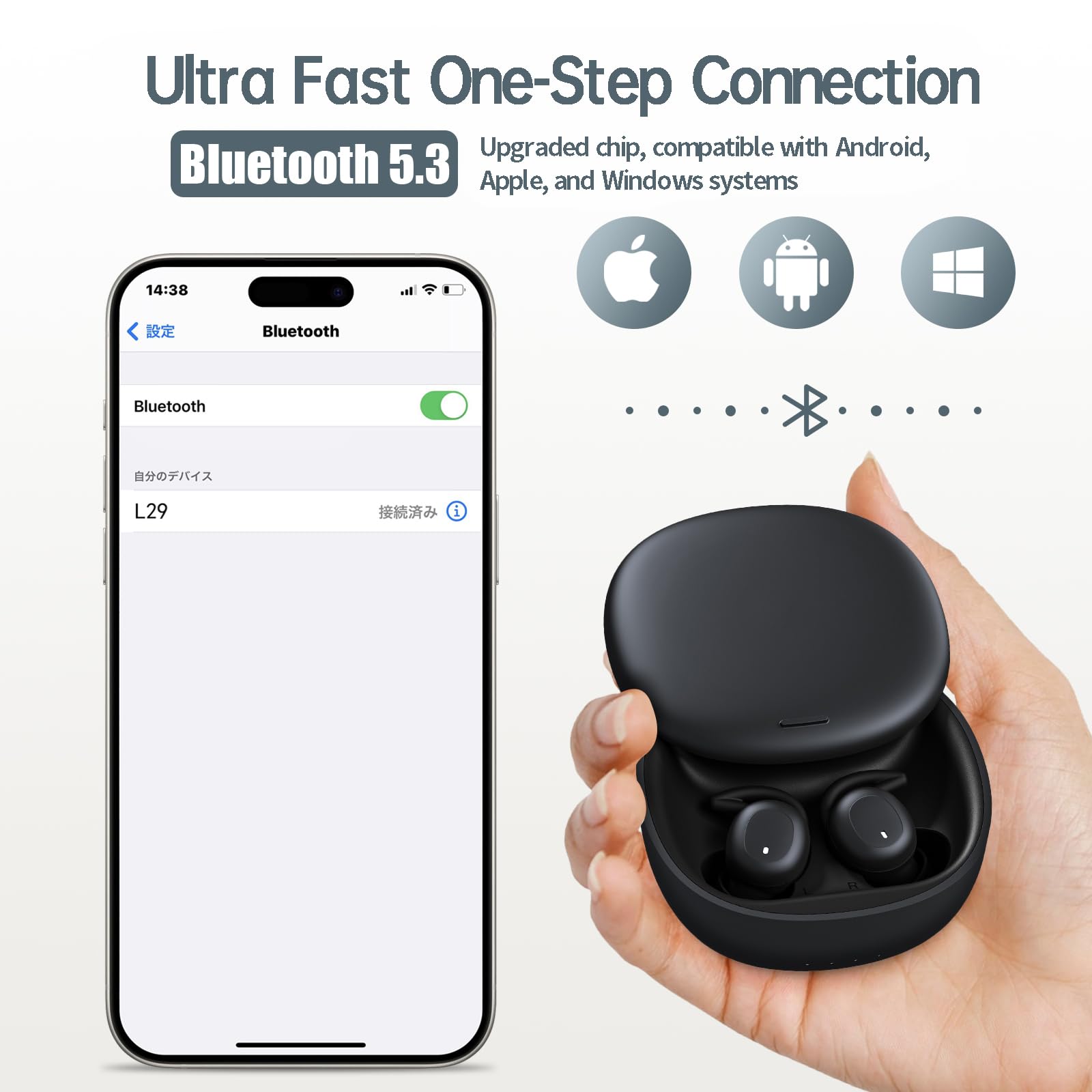 Wireless Sleep Earbuds - Bluetooth 5.3, Noise Blocking, 27H Battery
