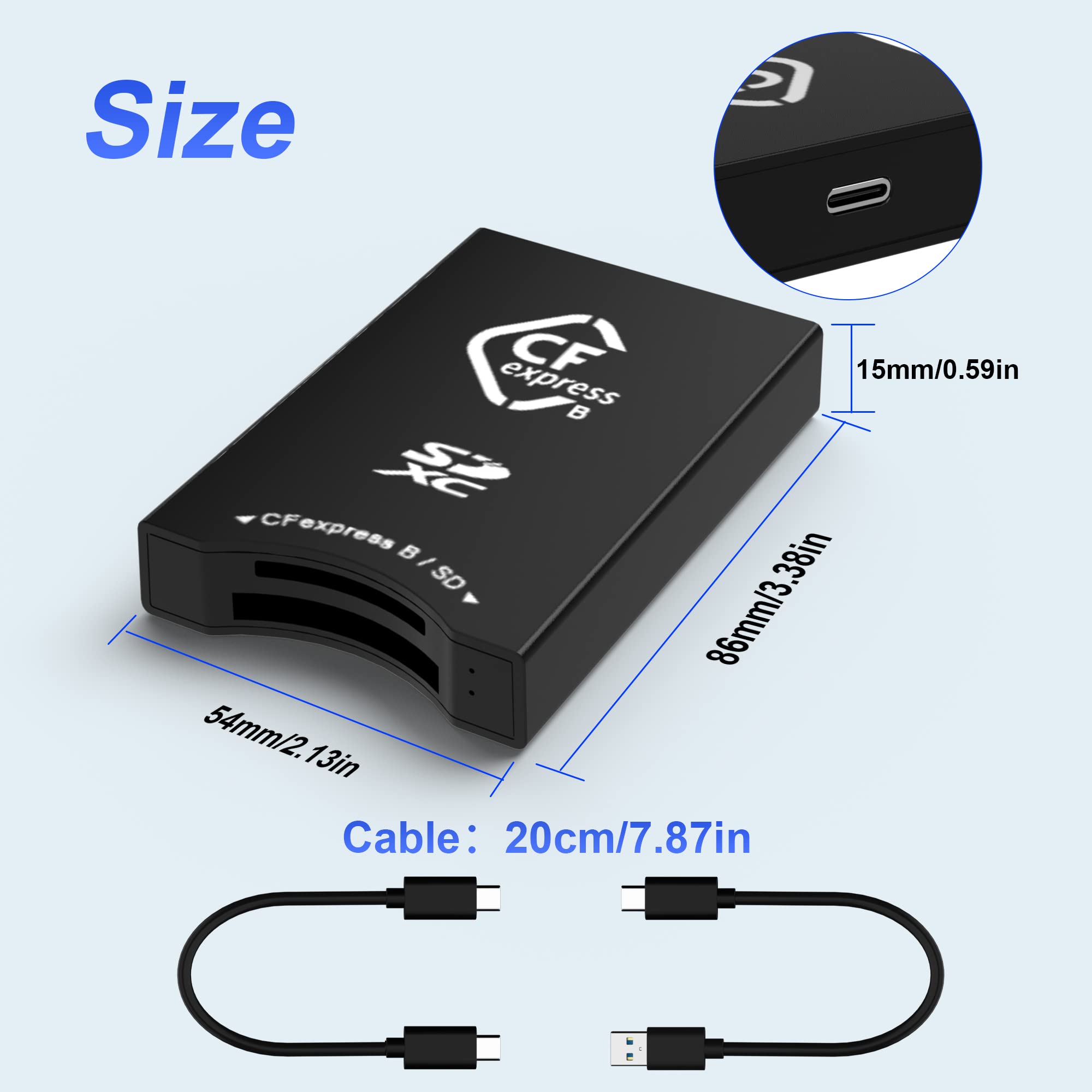CFexpress Type B + SD Card Reader - USB-C/USB-A, 10Gbps