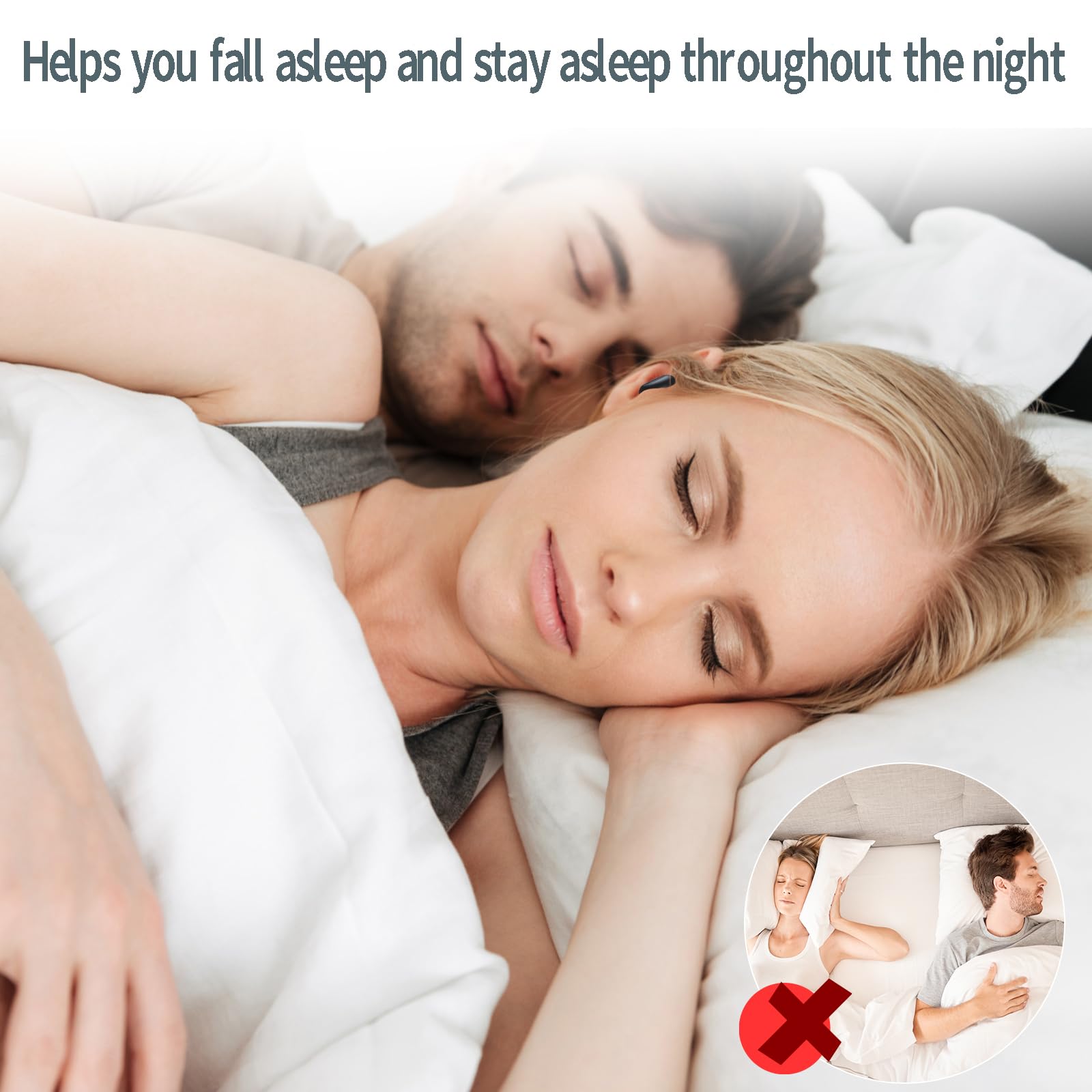 Wireless Sleep Earbuds - Bluetooth 5.3, Noise Blocking, 27H Battery