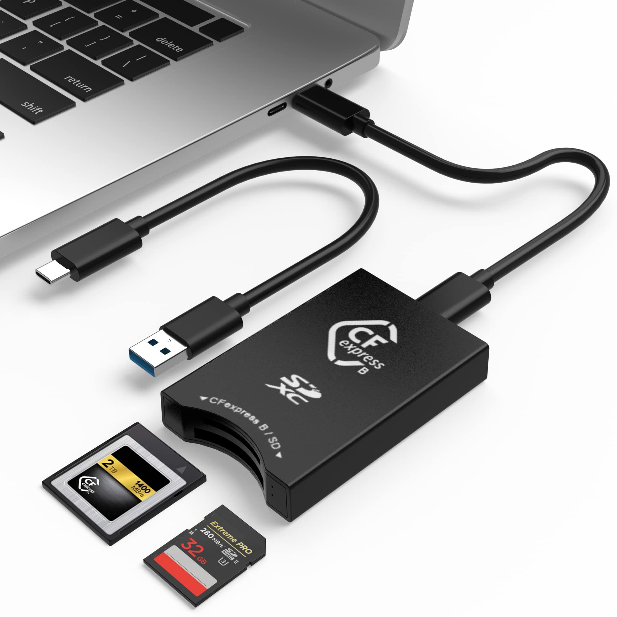 CFexpress Type B + SD Card Reader - USB-C/USB-A, 10Gbps