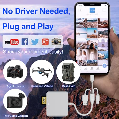 5-in-1 silver memory card reader with Lightning USB-C and USB-A image 5
