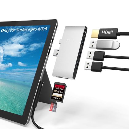 Surface Pro 4/5/6 Docking Station - 4K HDMI, USB 3.0, SD/TF Reader