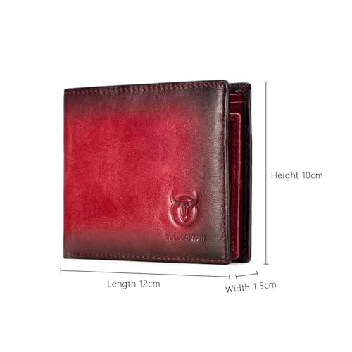 Slim RFID Wallet with Gift Box - Crimson Leather Bi-Fold image 2
