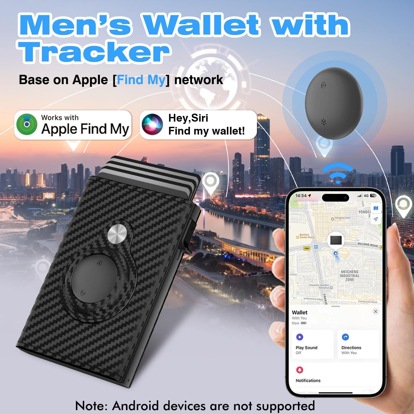 Smart Find My wallet black view 6