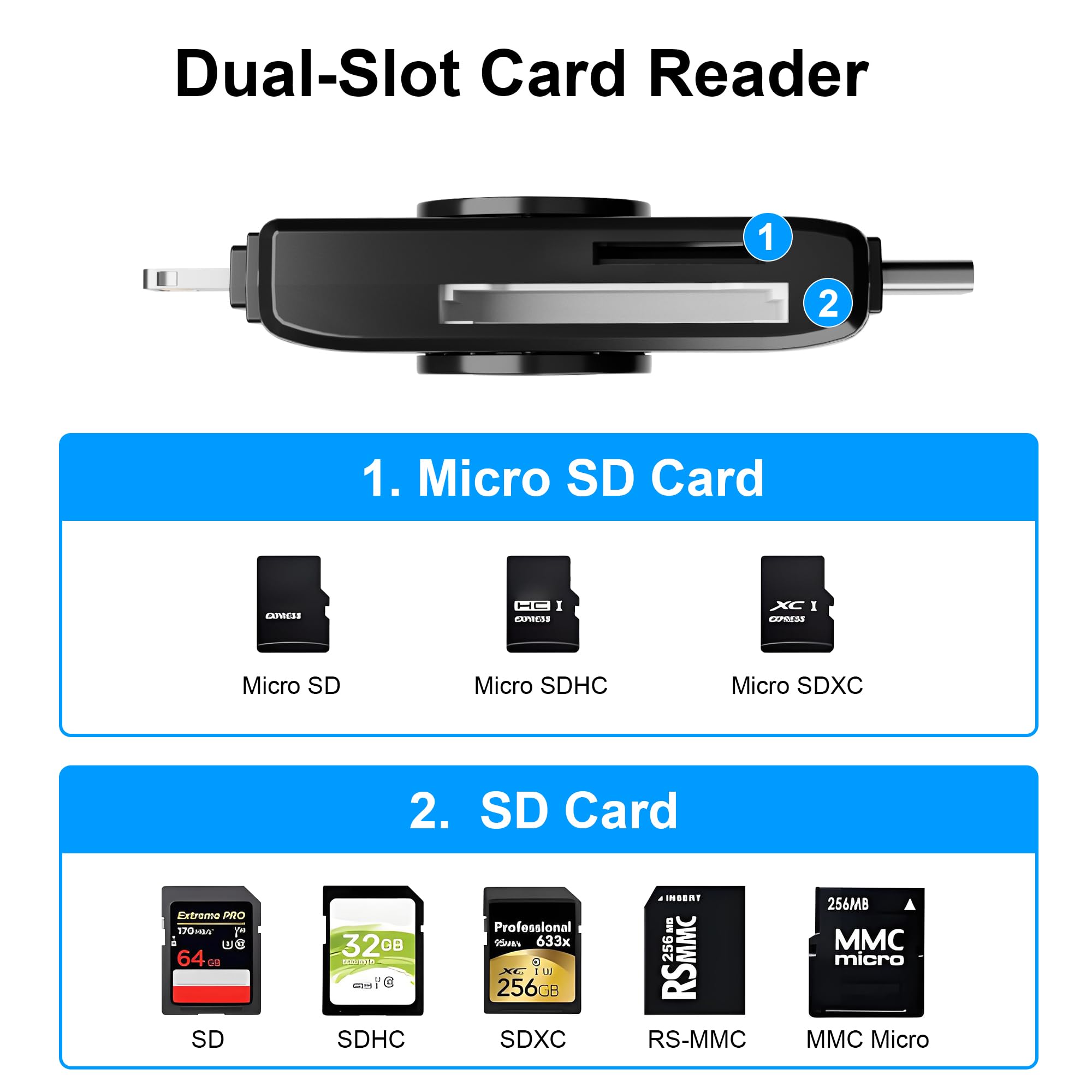 Lightning and USB-C Dual Connector SD Card Reader image 2