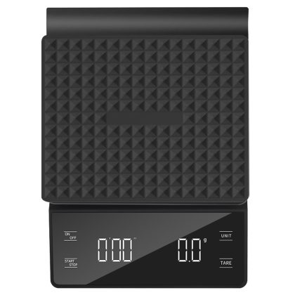 Digital Coffee Scale with Timer - 3kg / 0.1g Precision, Black