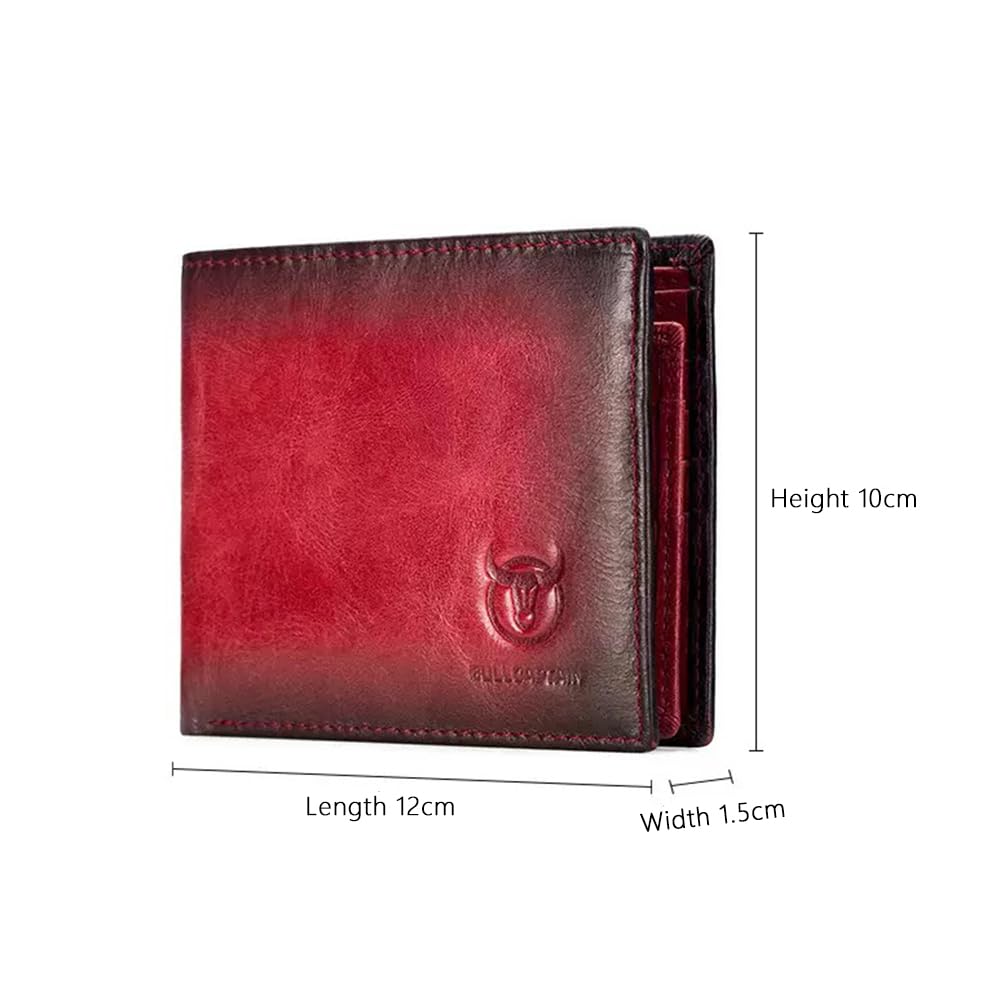 Slim RFID Wallet with Gift Box - Crimson Leather Bi-Fold image 6