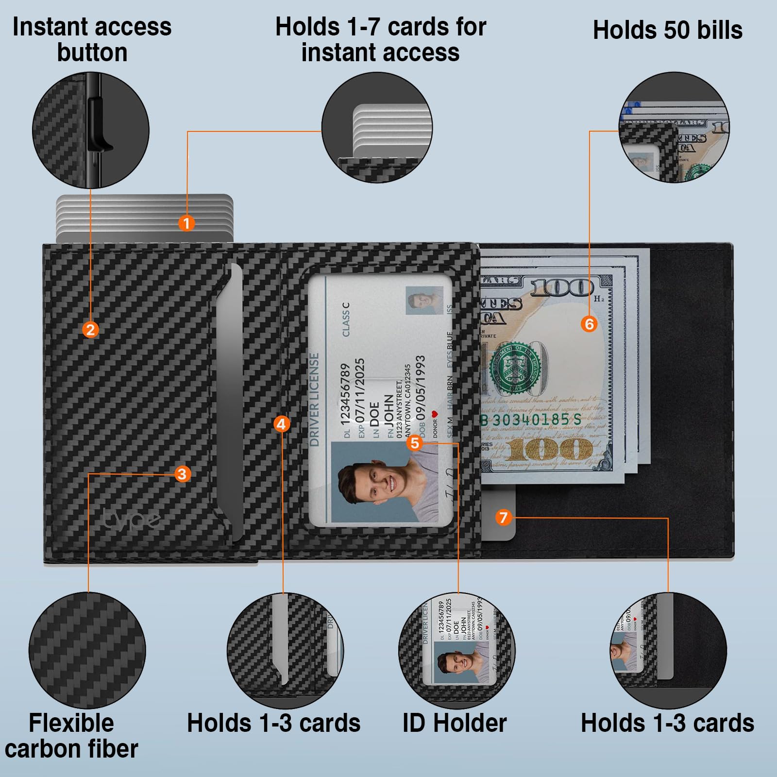 Smart Find My wallet black view 7