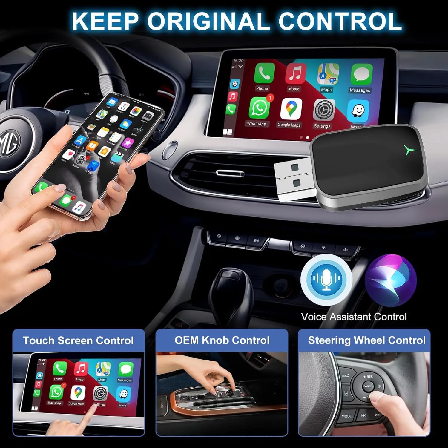 2-in-1 Wireless CarPlay and Android Auto Adapter image 5