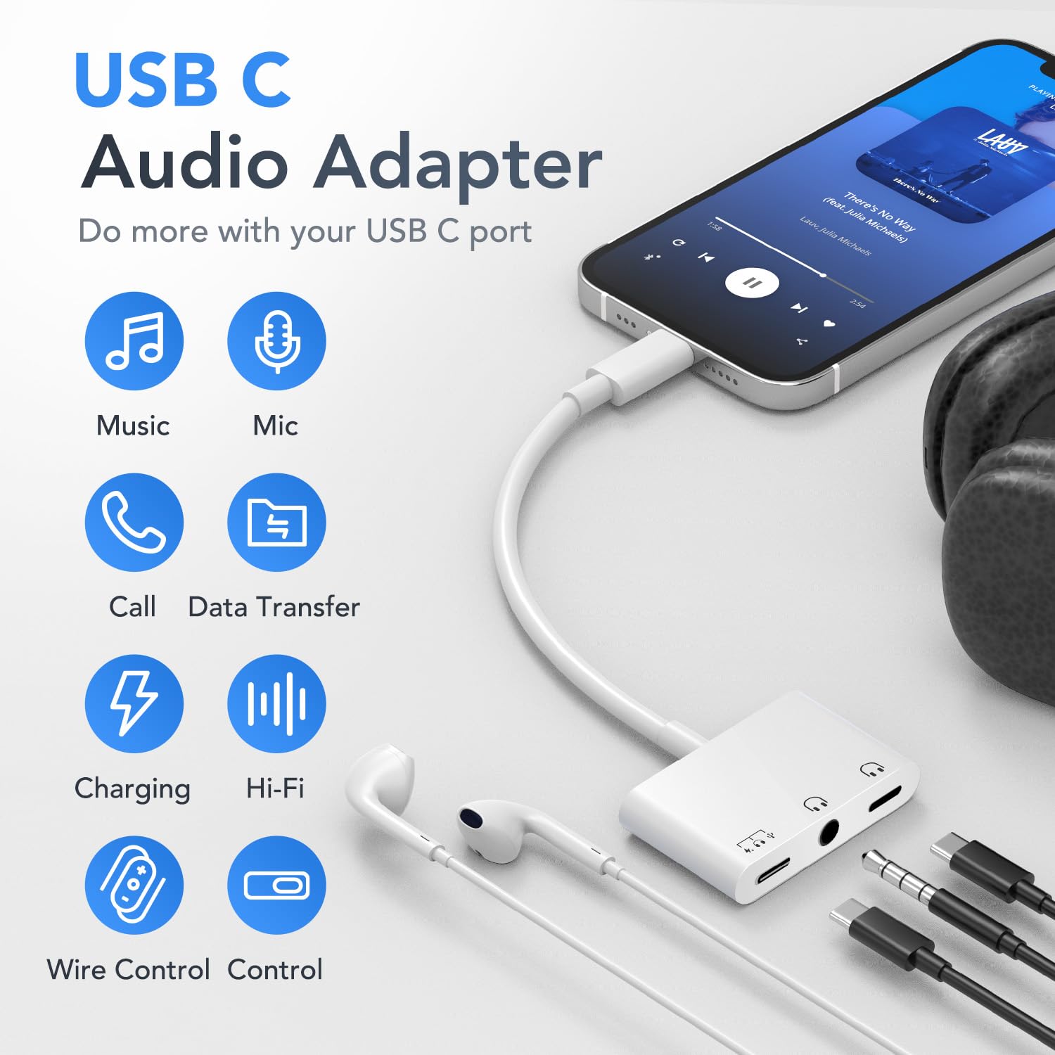 USB-C to 3.5mm Headphone and Charger Adapter image 3