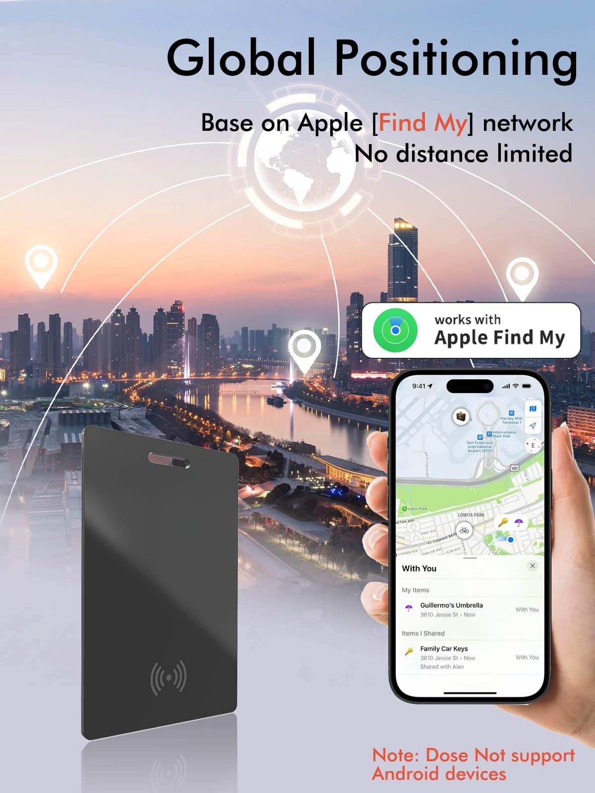 Smart Wallet Tracker Card - Wireless Charging, Works with Apple Find My image 3