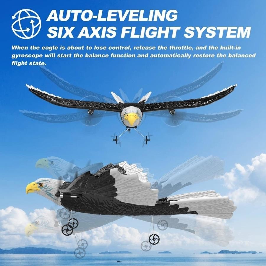 DEERC Remote Control Eagle Plane - 2.4GHz RC Bird with 2 Batteries image 3