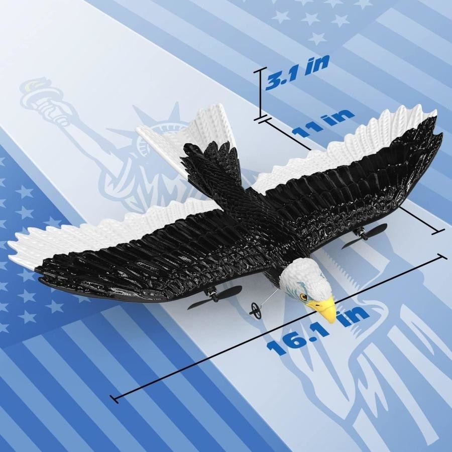 DEERC Remote Control Eagle Plane - 2.4GHz RC Bird with 2 Batteries image 5