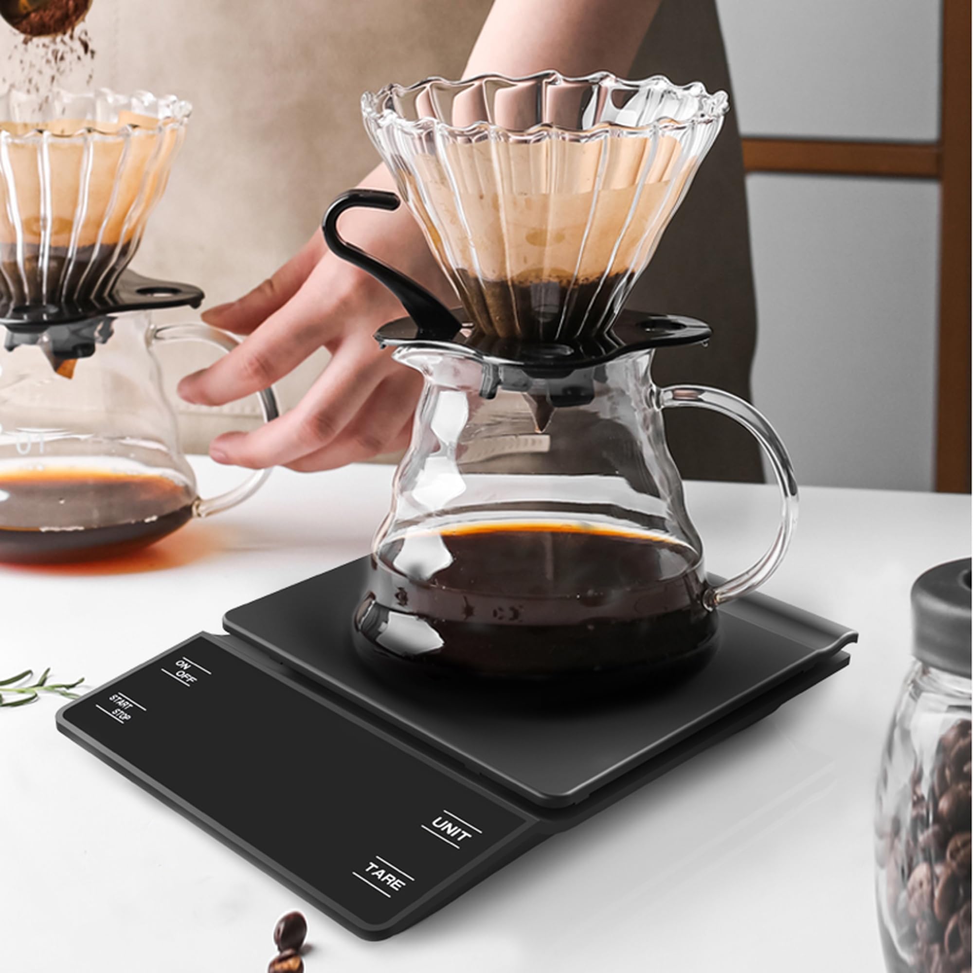Digital Coffee Scale with Timer - 3kg / 0.1g Precision, Black image 12