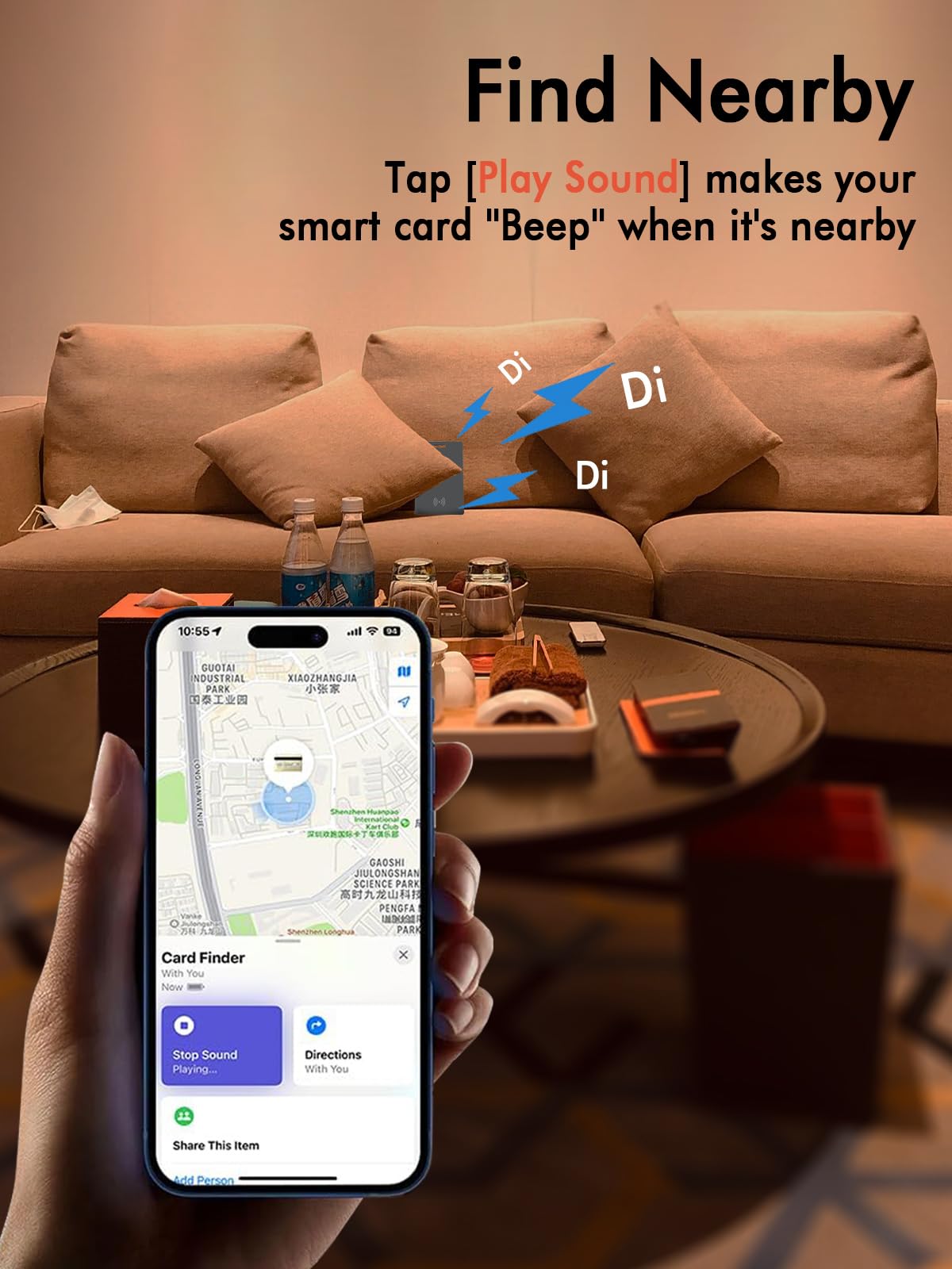 Smart Wallet Tracker Card - Wireless Charging, Works with Apple Find My image 5