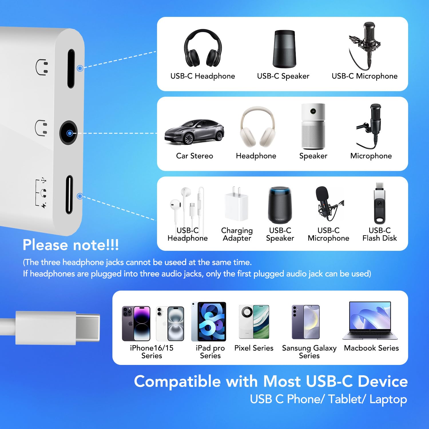 USB-C to 3.5mm Headphone and Charger Adapter image 8