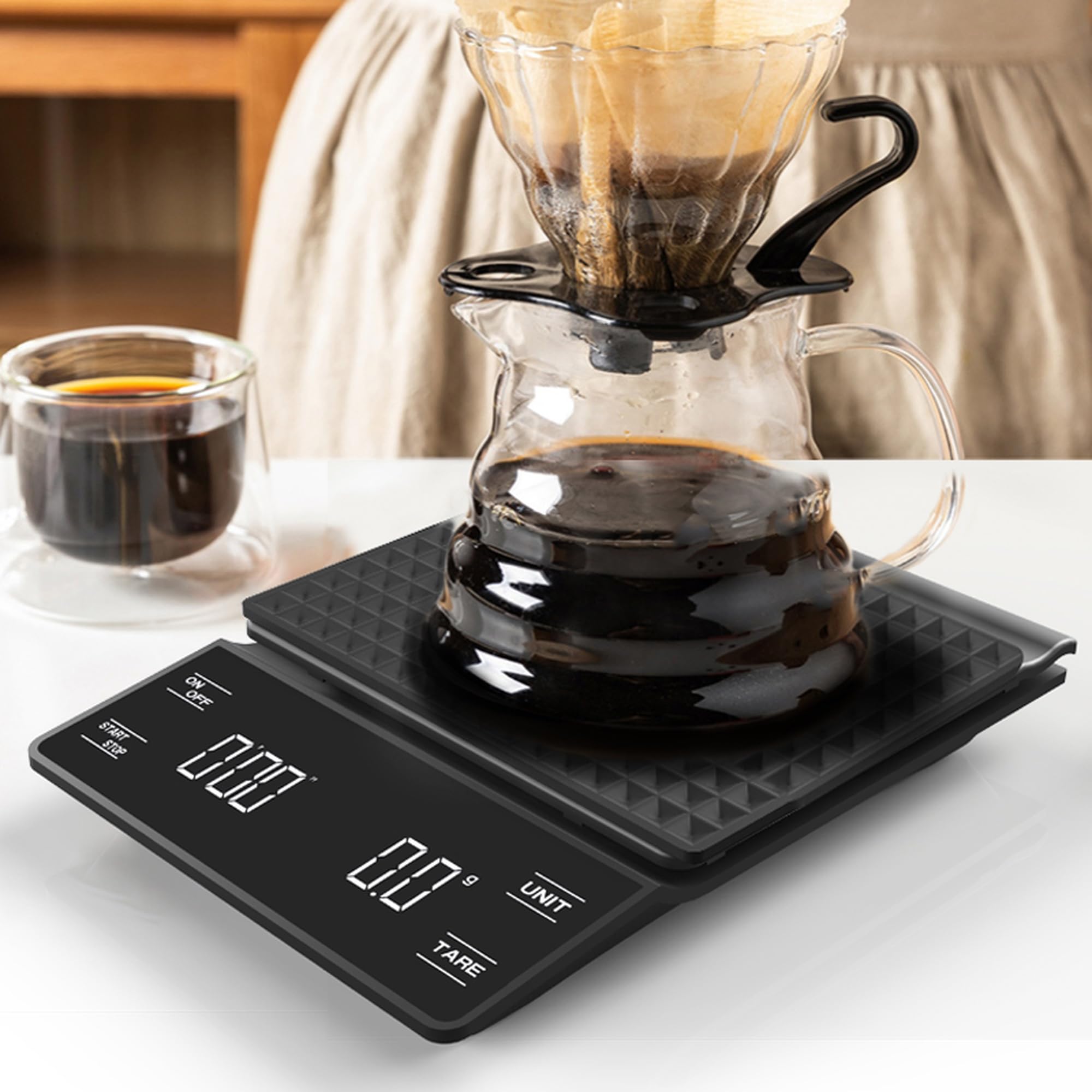 Digital Coffee Scale with Timer - 3kg / 0.1g Precision, Black image 13