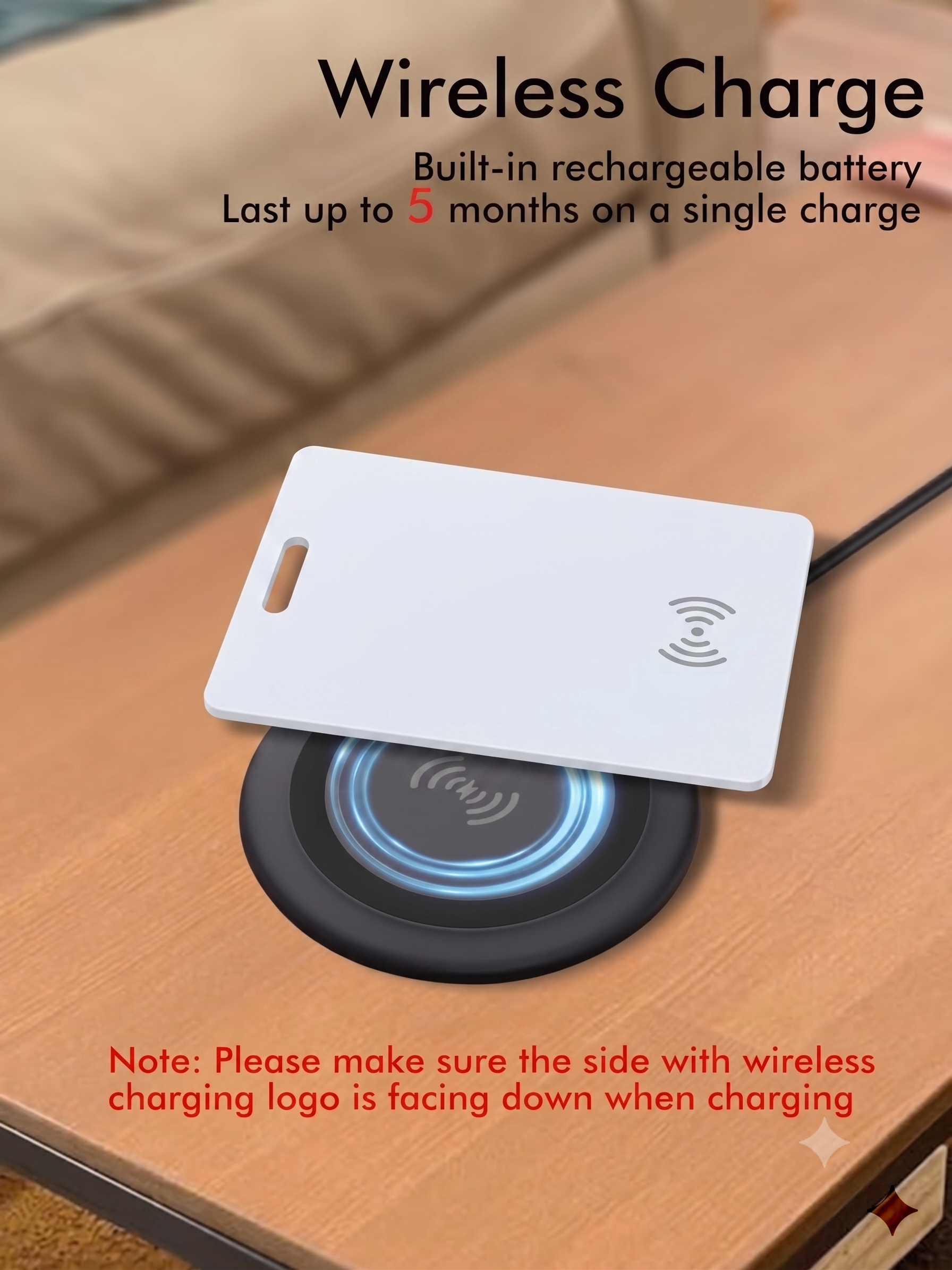 Smart Wallet Tracker Card - Wireless Charging, Works with Apple Find My image 8