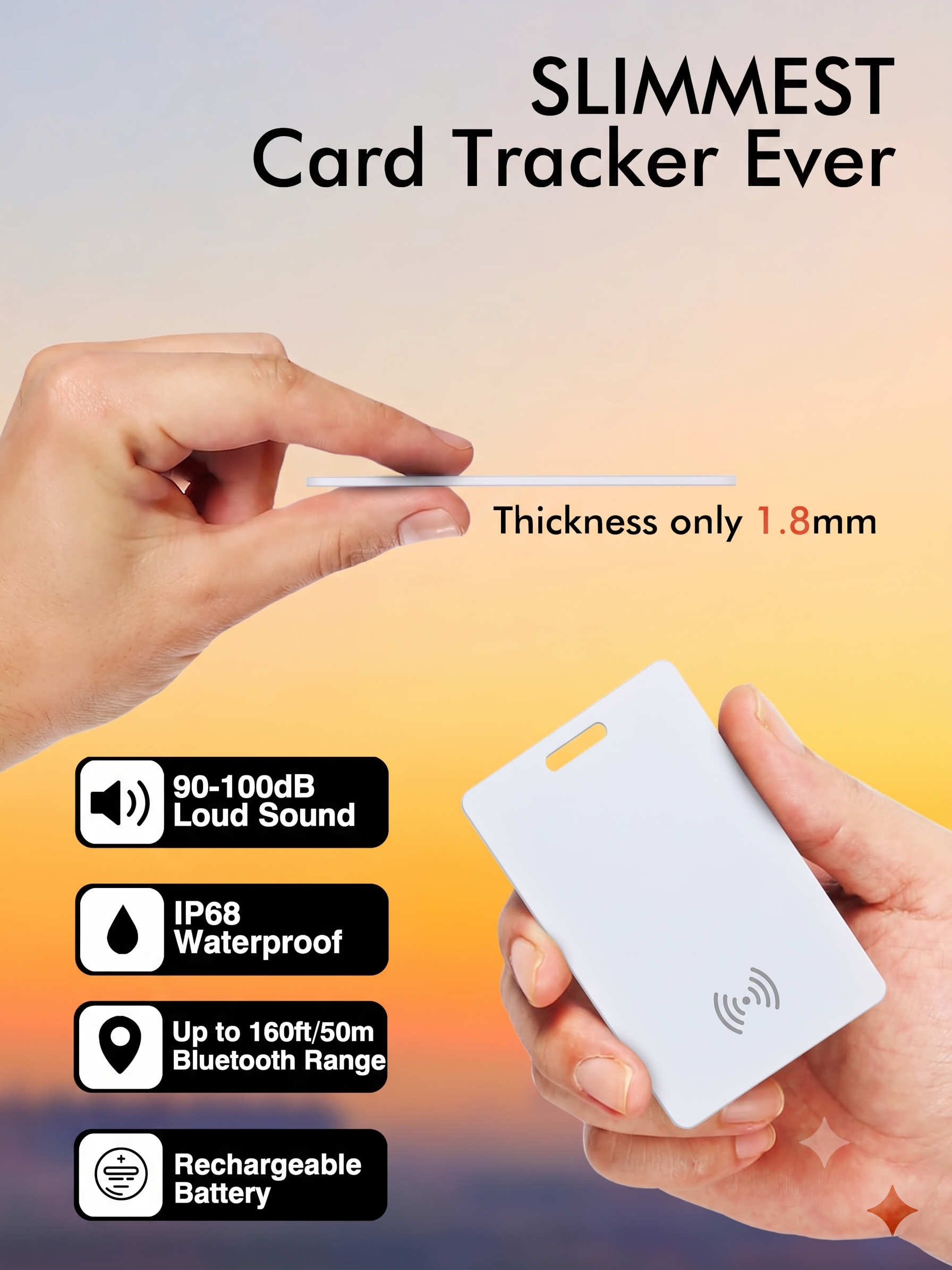 Smart Wallet Tracker Card - Wireless Charging, Works with Apple Find My image 9