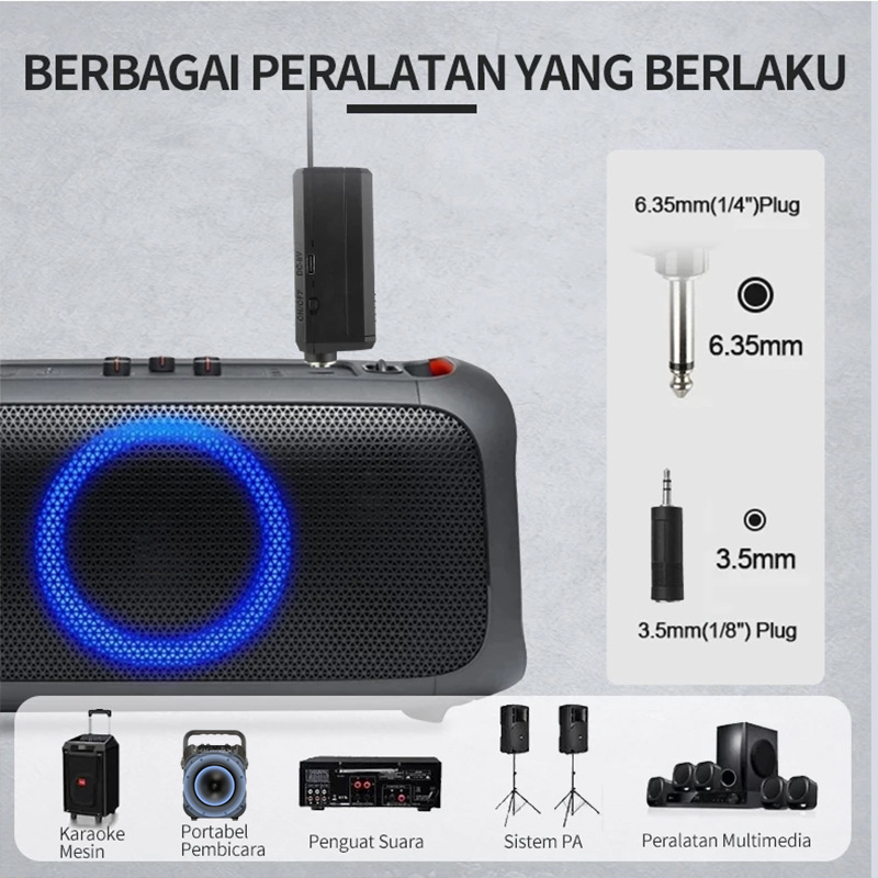 Dual UHF wireless microphone set view 3