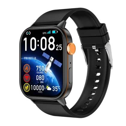 Black GPS smart watch view 1
