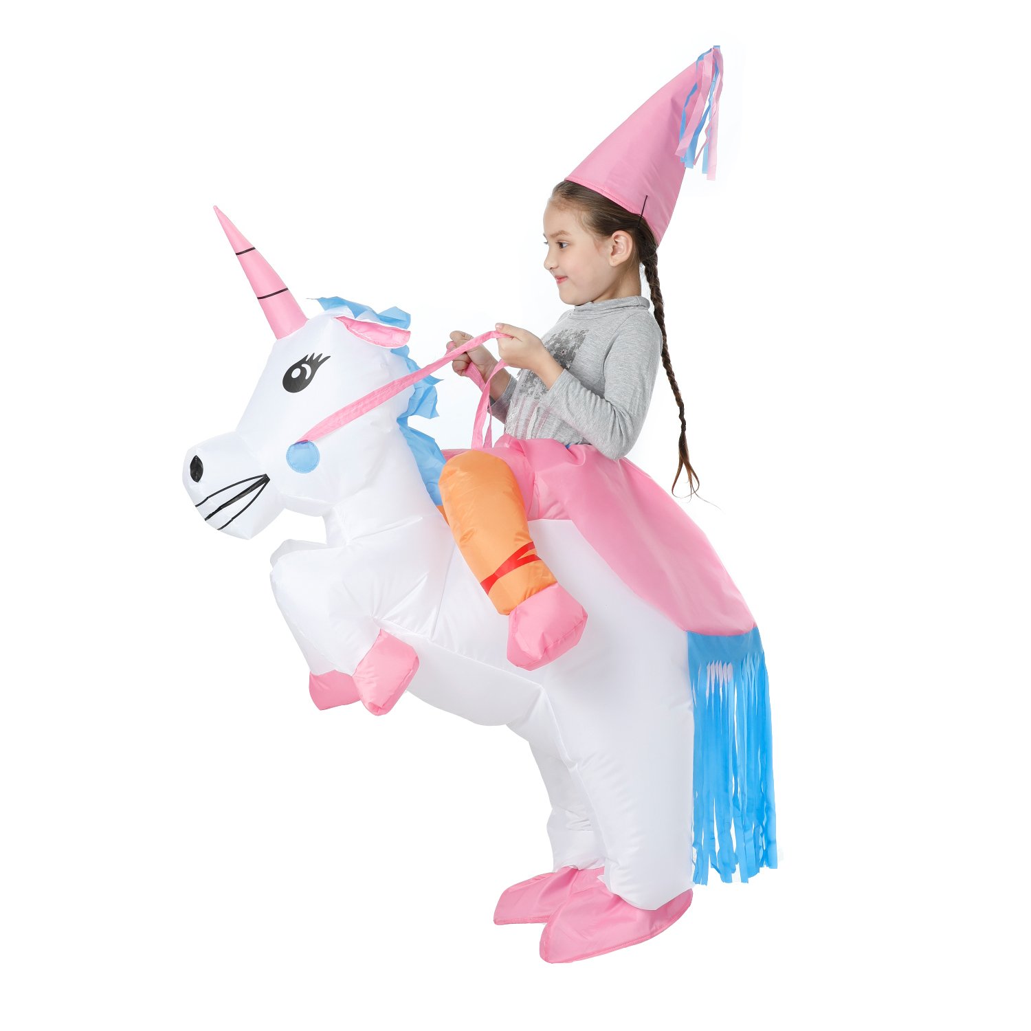 Kids Inflatable Unicorn Costume with Built-In Fan for Halloween & Dress-Up Parties image 7