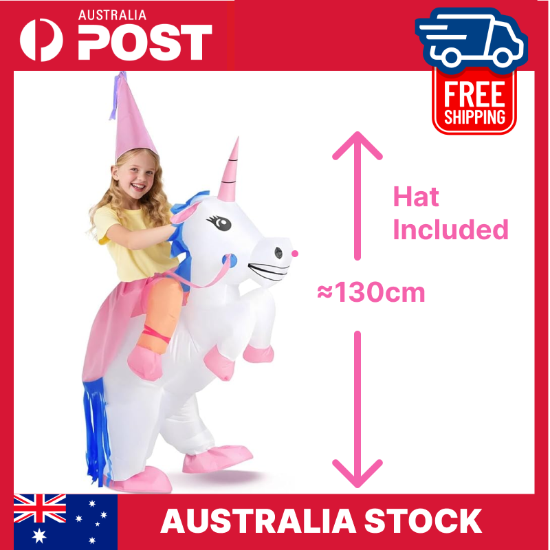 Kids Inflatable Unicorn Costume with Built-In Fan for Fun Party...