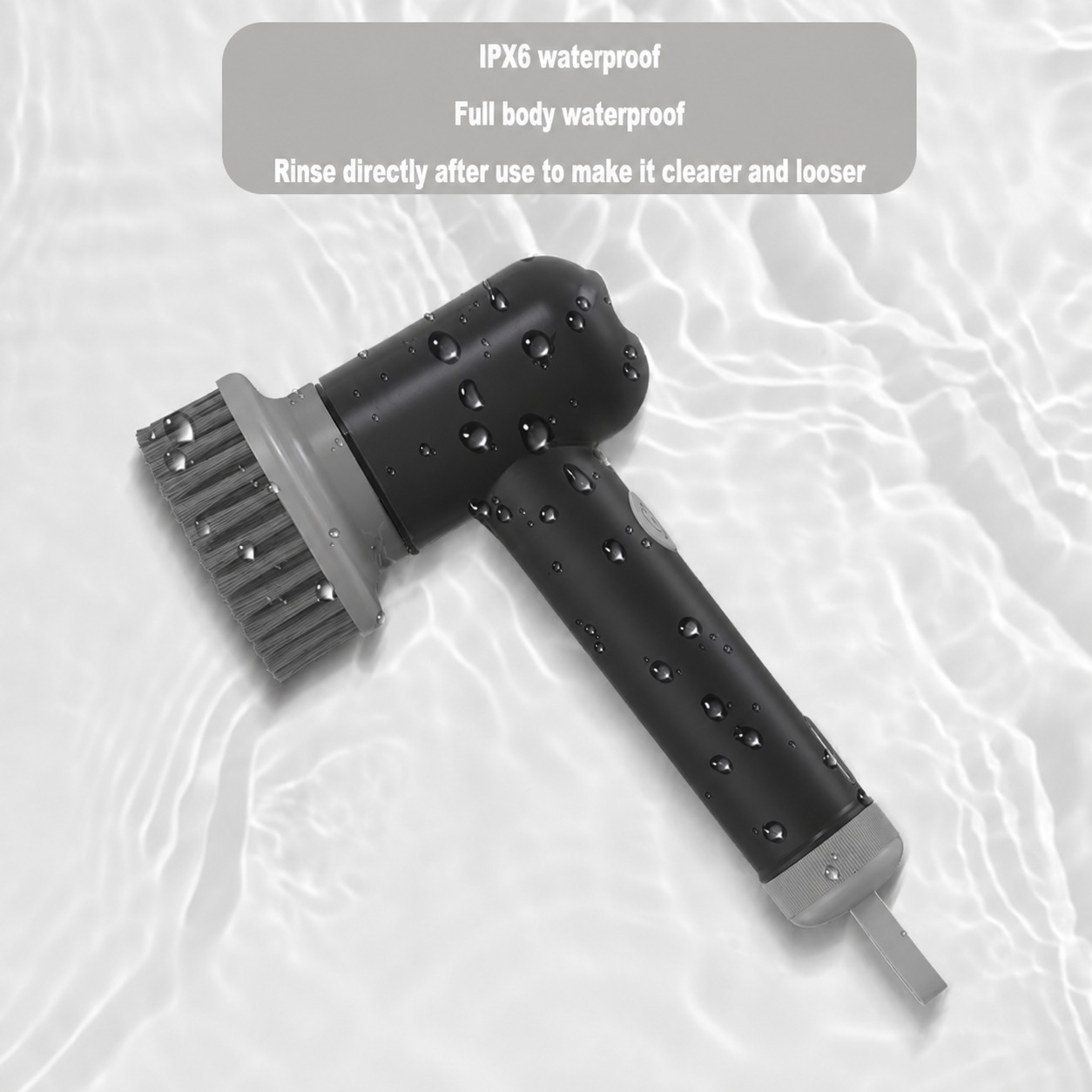 Cordless Electric Spin Scrubber with 4 Replaceable Brush Heads - Black