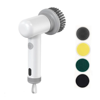Cordless Electric Spin Scrubber with 4 Replaceable Brush Heads - White main product image