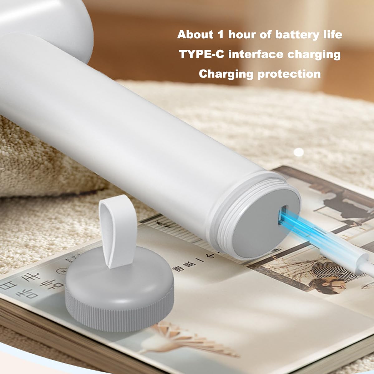 Cordless Electric Spin Scrubber with 4 Replaceable Brush Heads - White gallery image 2