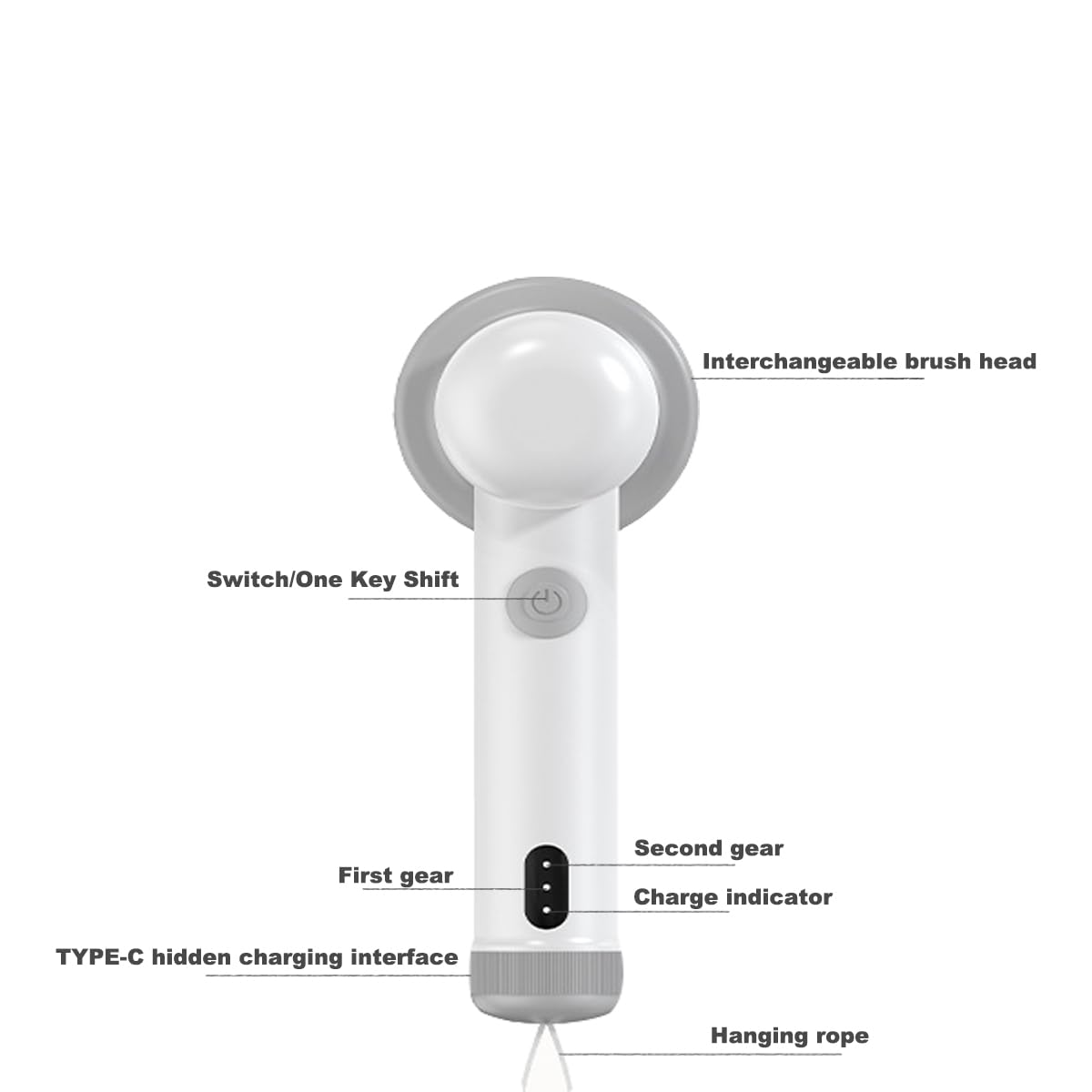 Cordless Electric Spin Scrubber with 4 Replaceable Brush Heads - White gallery image 3