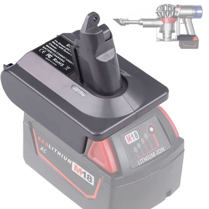 Milwaukee M18 18V Battery Adapter for Dyson V6 Vacuum Cleaners