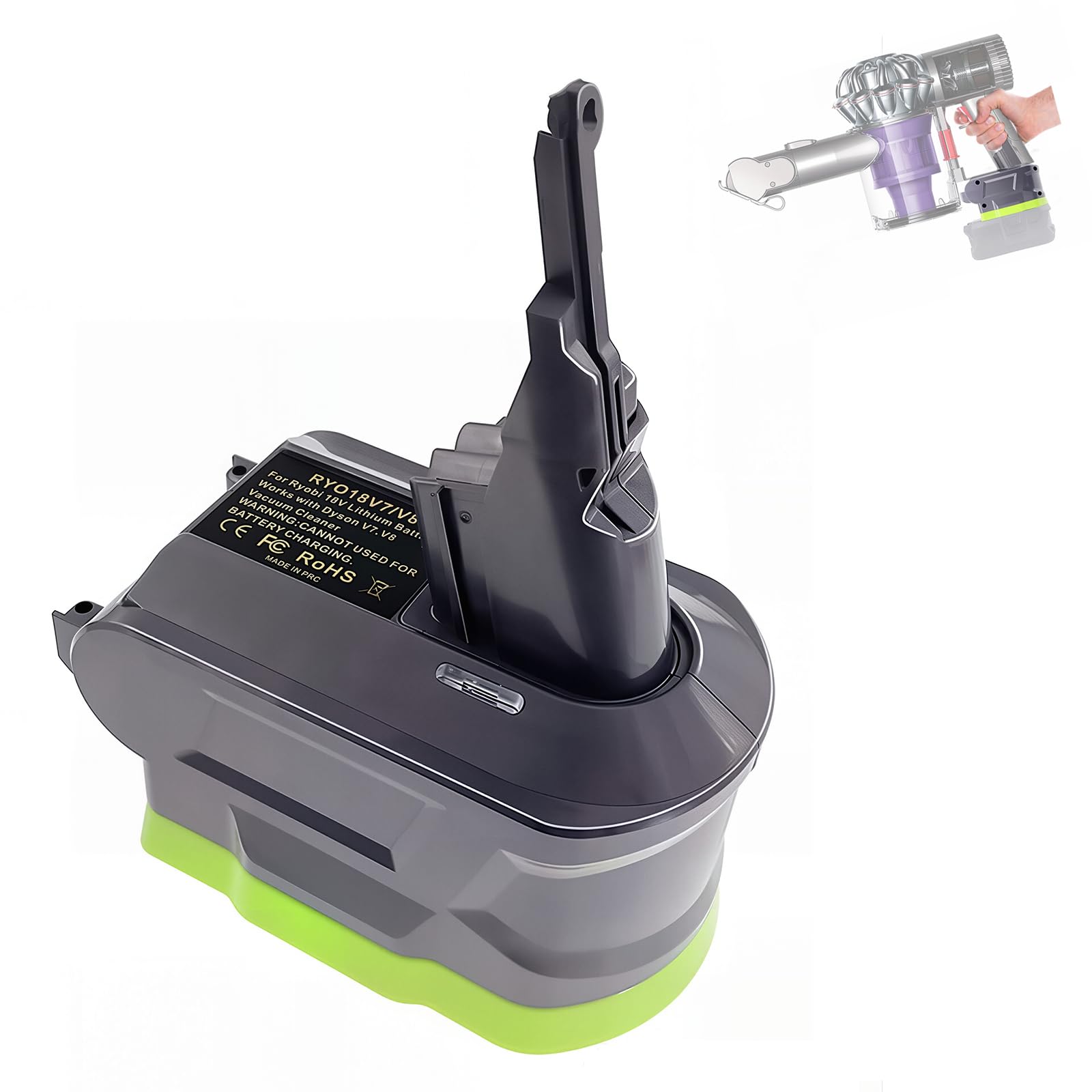 Ryobi 18V Battery Adapter for Dyson V7 & V8 Vacuum Cleaners